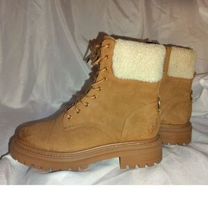 Sam Edelman Women's Aleia Combat Boot Size 7 Tan Winter Fall Hiking Camping